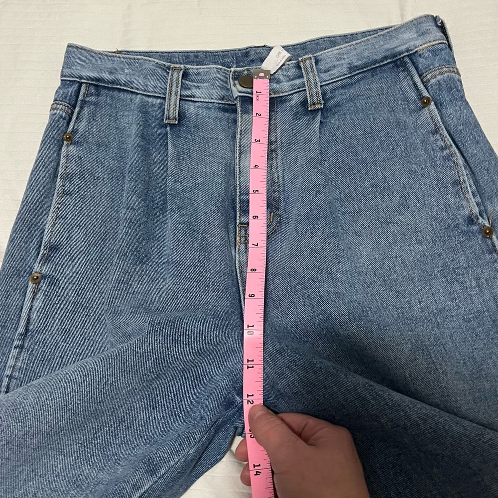 Oak + Fort High Rise Barrel Leg Jean Blue size Medium - Picture 14 of 15
